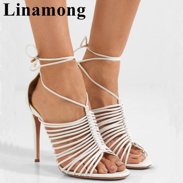 dress shoes 2021 white color narrow band thin high heel and opentoe cross-tied fashion party women sandals, Black
dress shoes 2021 white color narrow band thin high heel and opentoe cross-tied fashion party women sandals, Black