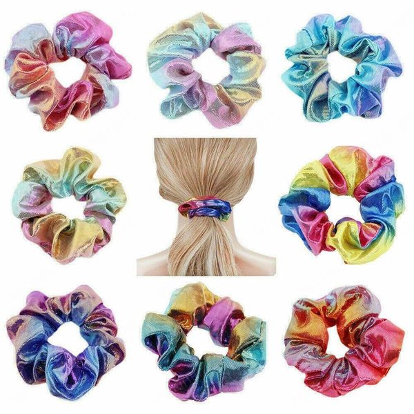 12 colors tie dye laser scrunchie women girls elastic hair rubber bands accessories women tie hair ring rope ponytail holder headdress, Slivery;white
12 colors tie dye laser scrunchie women girls elastic hair rubber bands accessories women tie hair ring rope ponytail holder headdress, Slivery;white