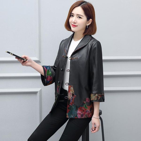 women's leather & faux real genuine jacket women clothes 2021 spring autumn vintage korean elegant sheepskin coat plus size veste femme, Black
women's leather & faux real genuine jacket women clothes 2021 spring autumn vintage korean elegant sheepskin coat plus size veste femme, Black