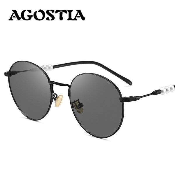 round frame marine anti-blue pchromic glasses men retro sunglasses