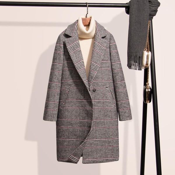 tajiyane autumn winter coat women vintage plaid jackets korean long ladies coats woolen coat abrigos mujer invierno 2020 zl2951, Black
tajiyane autumn winter coat women vintage plaid jackets korean long ladies coats woolen coat abrigos mujer invierno 2020 zl2951, Black