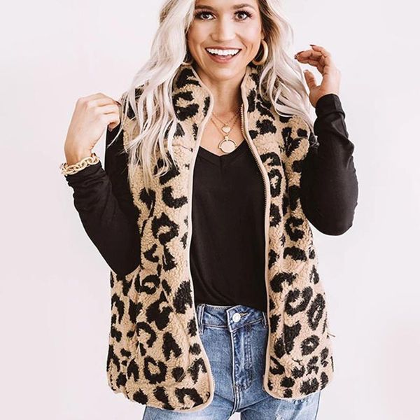 winter new women's leopard printed jacket round neck sleeveless zipper slim-fit plush ladies coat 2020 fashion womenswear, Black;white
winter new women's leopard printed jacket round neck sleeveless zipper slim-fit plush ladies coat 2020 fashion womenswear, Black;white