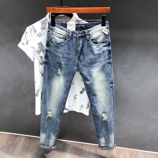 2021 new italian fashion retro blue slim fit elastic ripped men casual denim long pants streetwear vintage designer jeans bzub
2021 new italian fashion retro blue slim fit elastic ripped men casual denim long pants streetwear vintage designer jeans bzub