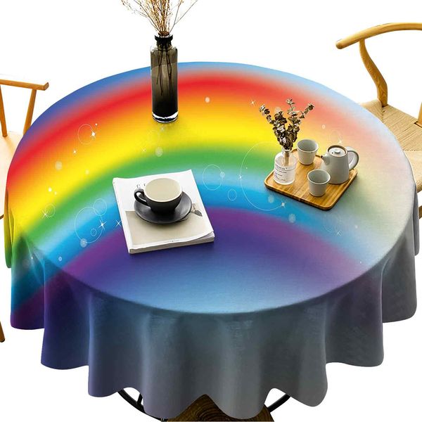 round tablecloth for kitchen dining tablerainbow on blue abstract backdrop feeling happy smooth color transition
round tablecloth for kitchen dining tablerainbow on blue abstract backdrop feeling happy smooth color transition