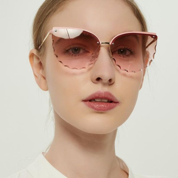 rimless cat eye sunglasses women oversized fashion 2021 new vintage big shades female design luxury sun glasses uv400 eyewear, White;black
rimless cat eye sunglasses women oversized fashion 2021 new vintage big shades female design luxury sun glasses uv400 eyewear, White;black