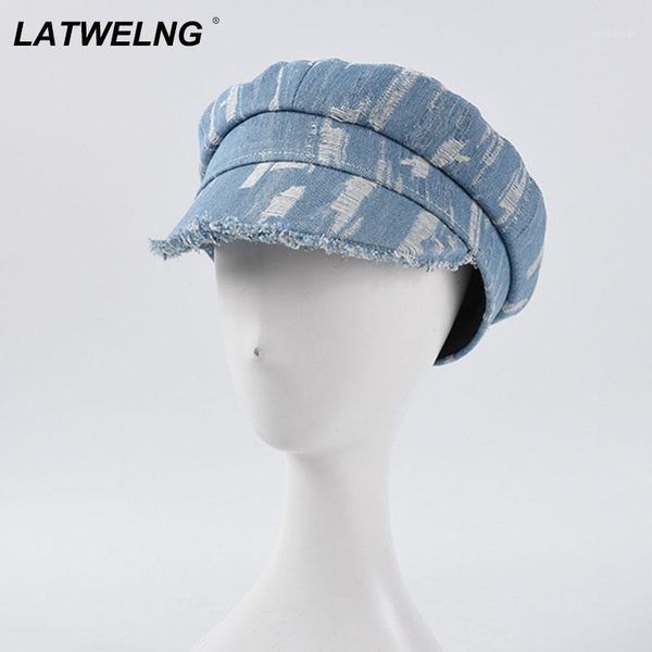 stingy brim hats female washed denim sboy hat with ripped raw edges fashion ladies retro cap wholesale b0271, Blue;gray
stingy brim hats female washed denim sboy hat with ripped raw edges fashion ladies retro cap wholesale b0271, Blue;gray