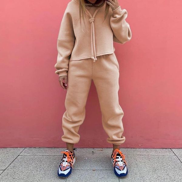 women's tracksuits fashion loose casual hoodie suit two piece set womens solid color sets thick warm suits, Gray
women's tracksuits fashion loose casual hoodie suit two piece set womens solid color sets thick warm suits, Gray