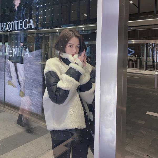 women's wool & blends lambs coat for women in 2021 winter korean version loose and versatile, thickened short plush fashion, Black
women's wool & blends lambs coat for women in 2021 winter korean version loose and versatile, thickened short plush fashion, Black