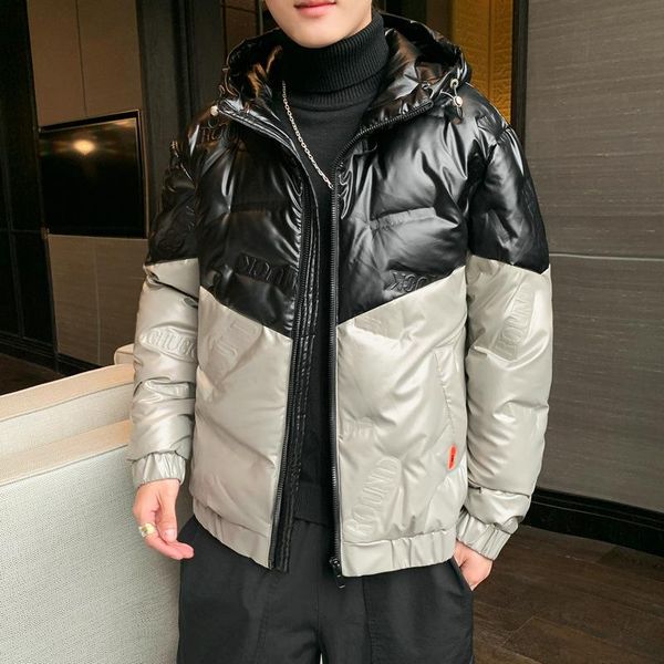 the new han edition men's down jacket winter 2020 teenagers shiny leisure hooded splicing coat down, Black
the new han edition men's down jacket winter 2020 teenagers shiny leisure hooded splicing coat down, Black