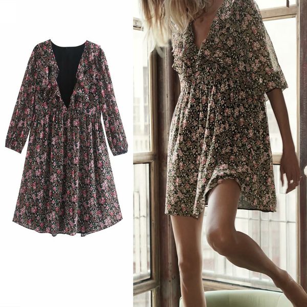 za 2020 floral print mini dress women vintage party dress ruffle v-neckline long sleeve female elegant flowers summer dresses lj201202, Black;gray
za 2020 floral print mini dress women vintage party dress ruffle v-neckline long sleeve female elegant flowers summer dresses lj201202, Black;gray