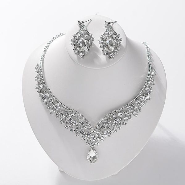 kmvexo 2020 elegant rhinestone bridal veil jewelry sets for women teardrop crystal wedding necklace earrings sets party jewelry1, Silver
kmvexo 2020 elegant rhinestone bridal veil jewelry sets for women teardrop crystal wedding necklace earrings sets party jewelry1, Silver
