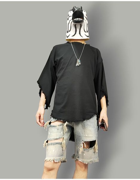 ikkb trendy men's hemp ragged ragged edge short sleeve casual t-shirt stylist medium length loose batman shirt, White;black
ikkb trendy men's hemp ragged ragged edge short sleeve casual t-shirt stylist medium length loose batman shirt, White;black