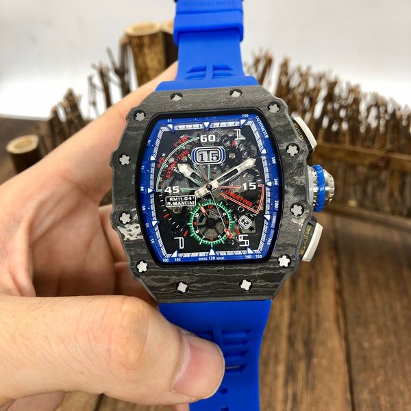 rm11-04 men's watch size 50x40mm carbon fiber case equipped with large calendar flying back/reverse jump multi-functional automatic, Slivery;brown
rm11-04 men's watch size 50x40mm carbon fiber case equipped with large calendar flying back/reverse jump multi-functional automatic, Slivery;brown