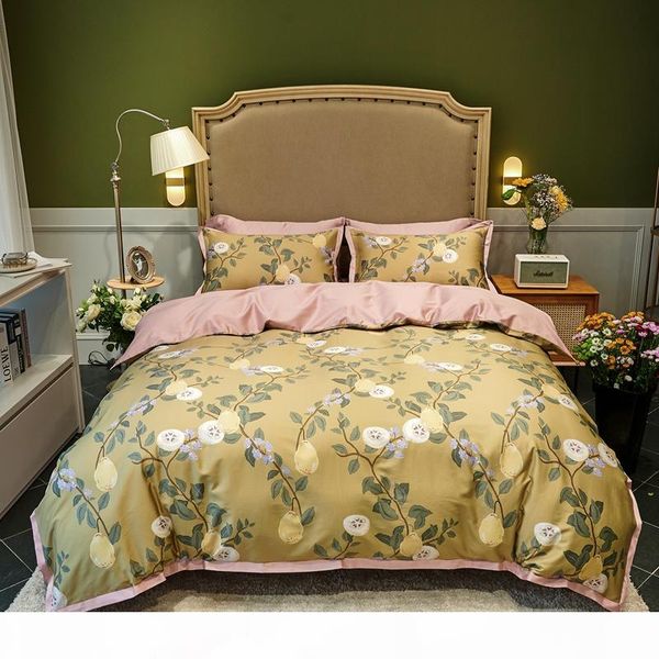 tutubird egyptian cotton european bedding bed linen yellow floral print pastoral style satin duvet cover king bedspread
tutubird egyptian cotton european bedding bed linen yellow floral print pastoral style satin duvet cover king bedspread