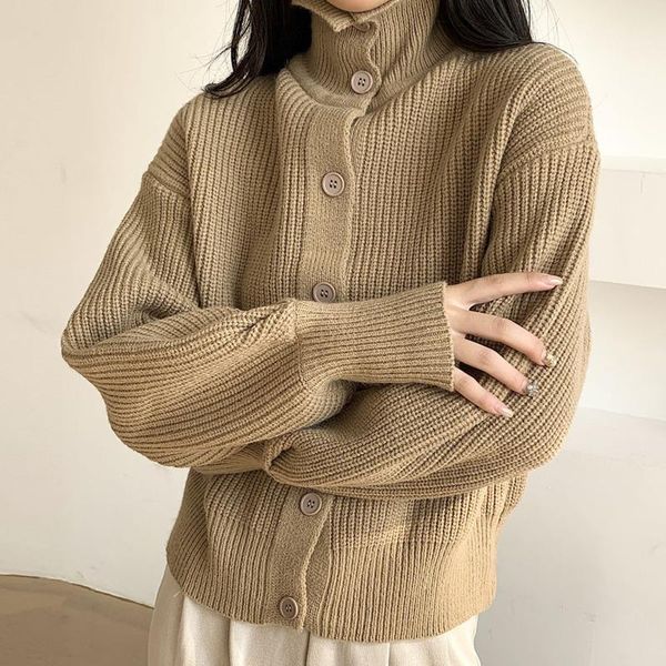 2021 new winter loose turtle neck long sleeve single breasted women thickened solid color minimalist knitted sweater d229, White;black
2021 new winter loose turtle neck long sleeve single breasted women thickened solid color minimalist knitted sweater d229, White;black
