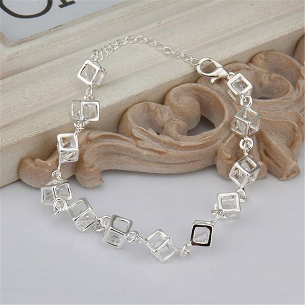 silver color classic cz white crystal lattice nice women lady bracelets new fashion jewelry christmas gifts h sqcimp, Black
silver color classic cz white crystal lattice nice women lady bracelets new fashion jewelry christmas gifts h sqcimp, Black