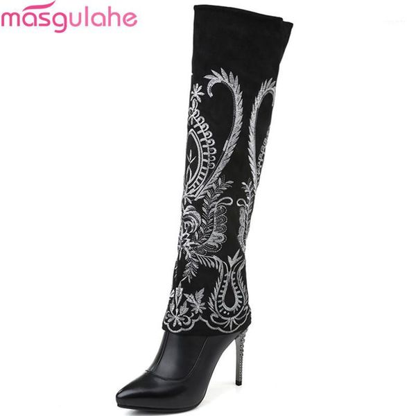 masgulahe black pointed toe women boots genuine leather ladies boots thin heel super high knee high embroider cow leather1
masgulahe black pointed toe women boots genuine leather ladies boots thin heel super high knee high embroider cow leather1