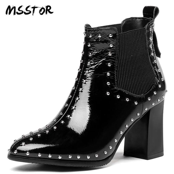 boots msstor rivet black pumps shoes women square heel genuine leather plus size 33-45 fashion winter pointed toe ankle boot
boots msstor rivet black pumps shoes women square heel genuine leather plus size 33-45 fashion winter pointed toe ankle boot