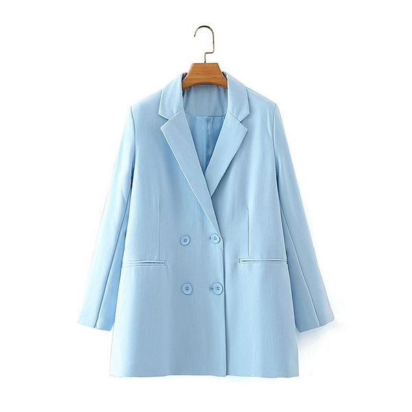 2021 women casual solid long blazers outwear female fashion double breasted long sleeve pockets blue jackets blazer feminin, White;black
2021 women casual solid long blazers outwear female fashion double breasted long sleeve pockets blue jackets blazer feminin, White;black