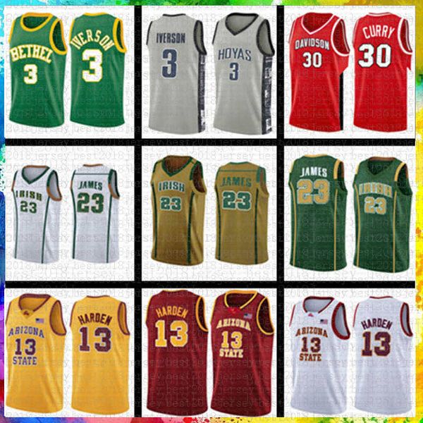 19 embroidery mens allen 3 iverson 23 lebron 13 james harden basketball jersey georgetown arizona university state bethel irish high school, Black
19 embroidery mens allen 3 iverson 23 lebron 13 james harden basketball jersey georgetown arizona university state bethel irish high school, Black