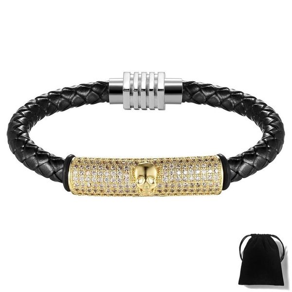 xqni latest 4 colors magnetic clasp fashion micro pave cubic zircon genuine punk man leather bracelet skull for men wmtcip, Bronze;silver
xqni latest 4 colors magnetic clasp fashion micro pave cubic zircon genuine punk man leather bracelet skull for men wmtcip, Bronze;silver