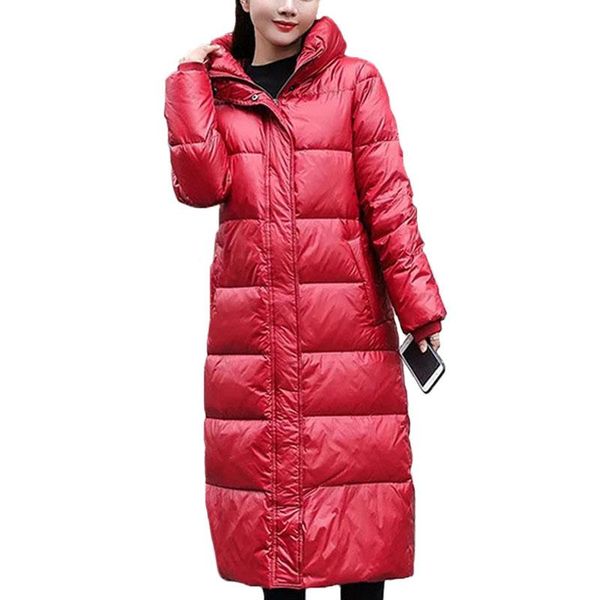 women down jacket long over knee glossy overcoat new winter korean slim thick super long warm white duck down coat high collar, Black
women down jacket long over knee glossy overcoat new winter korean slim thick super long warm white duck down coat high collar, Black