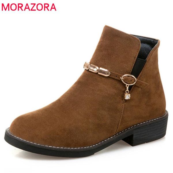 morazora 2020 new arrival ankle boots for women zipper fashion buckle autumn winter shoes flock round toe punk boots, Black
morazora 2020 new arrival ankle boots for women zipper fashion buckle autumn winter shoes flock round toe punk boots, Black