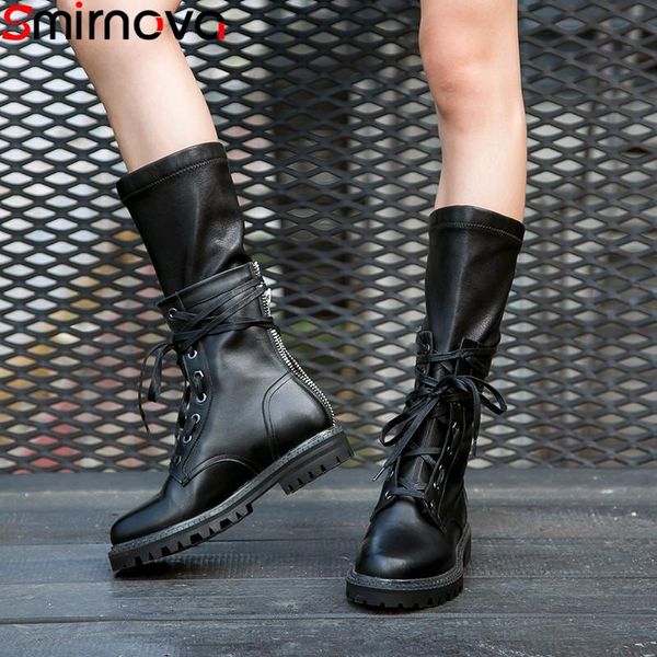 boots smirnova 2021 genuine leather round toe zip ladies autumn winter cross tied ankle for women, Black
boots smirnova 2021 genuine leather round toe zip ladies autumn winter cross tied ankle for women, Black