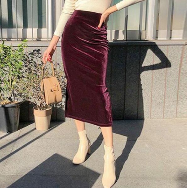 spring autumn velvet pencil skirt female high waist hip split mid calf step plus size 5xl q721 k076, Black
spring autumn velvet pencil skirt female high waist hip split mid calf step plus size 5xl q721 k076, Black