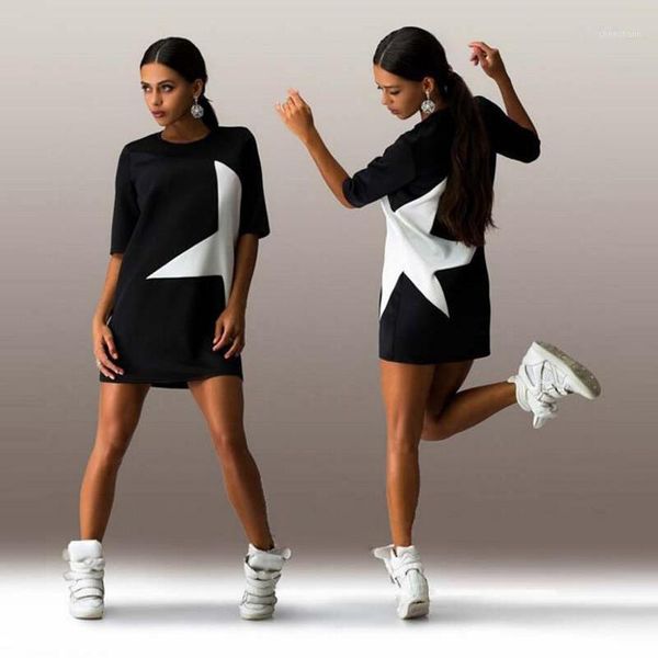 party dresses 2021 autumn fashion star printed half sleeve loose casual o-neck knee length bodycon slim pencil female chic sweatshirt1, White;black
party dresses 2021 autumn fashion star printed half sleeve loose casual o-neck knee length bodycon slim pencil female chic sweatshirt1, White;black