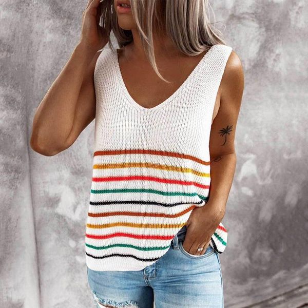 knitted vests women casual v neck stripe tank female sleeveless loose pullover 2020 summer knit casual camis plus size, White
knitted vests women casual v neck stripe tank female sleeveless loose pullover 2020 summer knit casual camis plus size, White