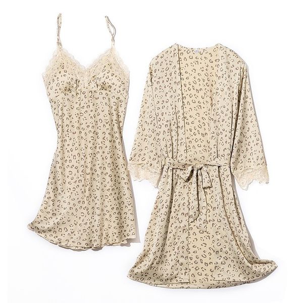 Women Sleepwear Casual Silky Bathrobe Gown Spring Summer Intimate Lingerie SEXY Leopard Nighty&Robe Set Nightgown Loose Homewear, Leopard-2pcs
Women Sleepwear Casual Silky Bathrobe Gown Spring Summer Intimate Lingerie SEXY Leopard Nighty&Robe Set Nightgown Loose Homewear, Leopard-2pcs