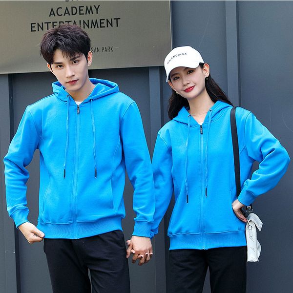 trendy men and women couple sweater zipper pullover hooded jacket autumn and winter plus velvet hoodie customization, Black
trendy men and women couple sweater zipper pullover hooded jacket autumn and winter plus velvet hoodie customization, Black