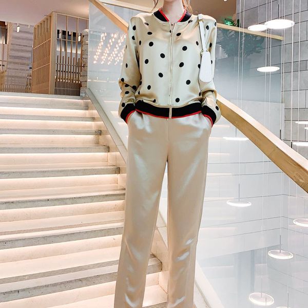 autumn style print polka dot manga long satin jacket fine-fitting temperament nine women's pants stitches of two pieces eb6i, White
autumn style print polka dot manga long satin jacket fine-fitting temperament nine women's pants stitches of two pieces eb6i, White
