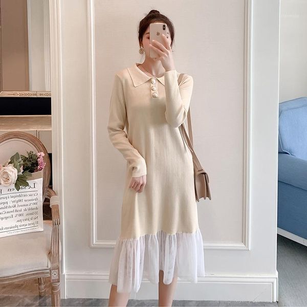 black beige autumn pregnant women knitting dress long sleeve o-neck lace patchwork mother basic fashion maternity dresses1 dresses, White
black beige autumn pregnant women knitting dress long sleeve o-neck lace patchwork mother basic fashion maternity dresses1 dresses, White