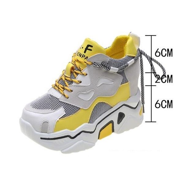 women platform chunky sneakers 8cm high lace-up casual vulcanize shoes luxury designer old dad female fashion wedge sneakers, Black;white
women platform chunky sneakers 8cm high lace-up casual vulcanize shoes luxury designer old dad female fashion wedge sneakers, Black;white