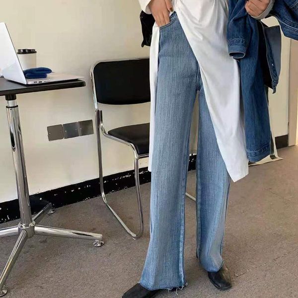 women's jeans vintage high waist casual woman 2021 spring korean chic female straight elegant wide leg pants, Blue
women's jeans vintage high waist casual woman 2021 spring korean chic female straight elegant wide leg pants, Blue
