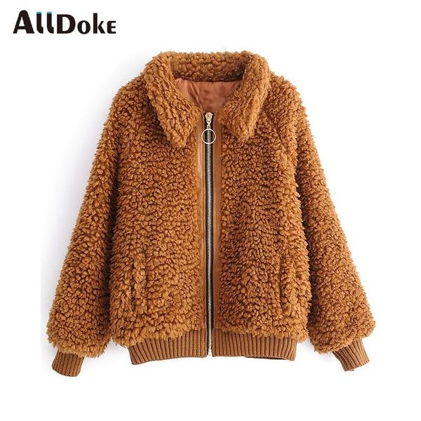 women's jackets alldoke woman fleece teddy warm jacket turn-down collar long sleeve zipper casual coat winter brown women femme veste, Black;brown
women's jackets alldoke woman fleece teddy warm jacket turn-down collar long sleeve zipper casual coat winter brown women femme veste, Black;brown