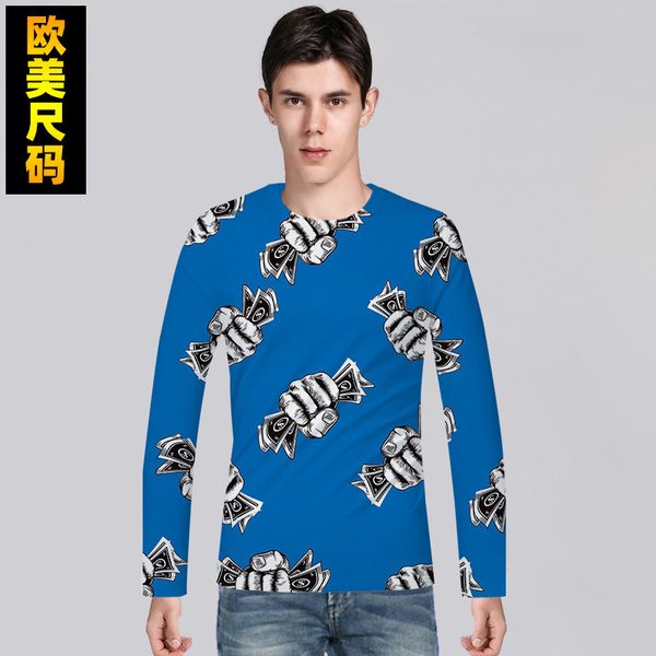 autumn and winter 3d digital printing hand candy long sleeve men's t-shirt, White;black
autumn and winter 3d digital printing hand candy long sleeve men's t-shirt, White;black