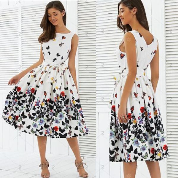 fashion summer plus size sleeveless vintage floral dress ladies elegant swing printing butterfly pleat retro dresses womens, Black;gray
fashion summer plus size sleeveless vintage floral dress ladies elegant swing printing butterfly pleat retro dresses womens, Black;gray