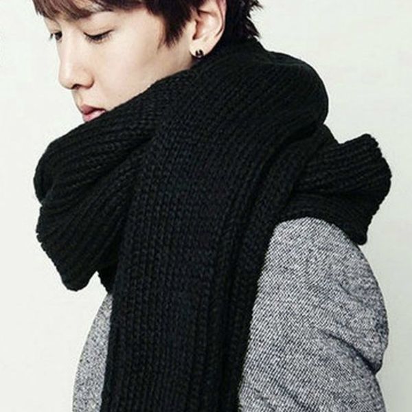 new men scarf korean wool student long thick warm knitting winter red black white scarf y200110, Blue;gray
new men scarf korean wool student long thick warm knitting winter red black white scarf y200110, Blue;gray