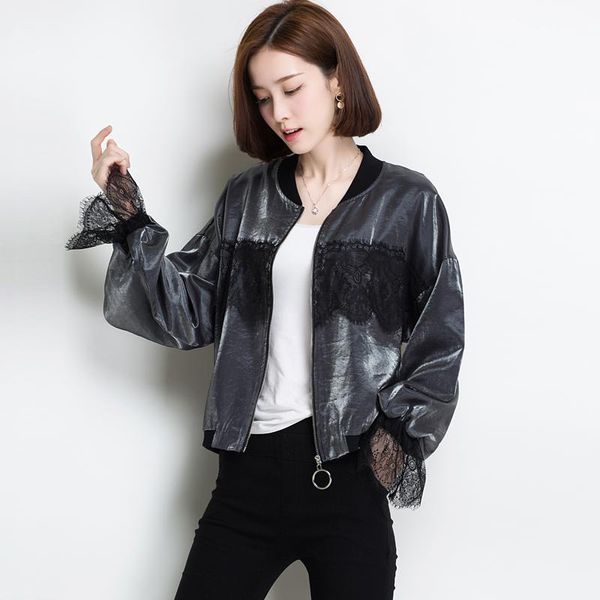 women's jackets 2021 trendy women jacket coat casual lace patchwork loose female streetwear for ladies, Black;brown
women's jackets 2021 trendy women jacket coat casual lace patchwork loose female streetwear for ladies, Black;brown