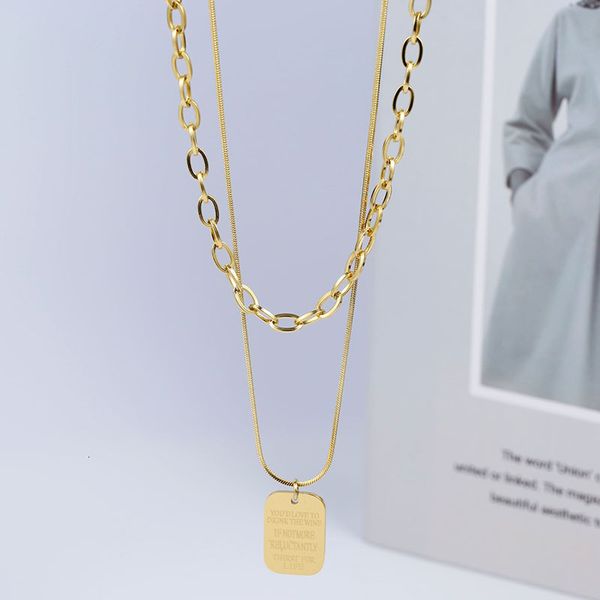 titanium steel light luxury double deck square brand necklace women's cool style pendant clavicle chain hip hop 2020 new fashion clothe, Silver
titanium steel light luxury double deck square brand necklace women's cool style pendant clavicle chain hip hop 2020 new fashion clothe, Silver
