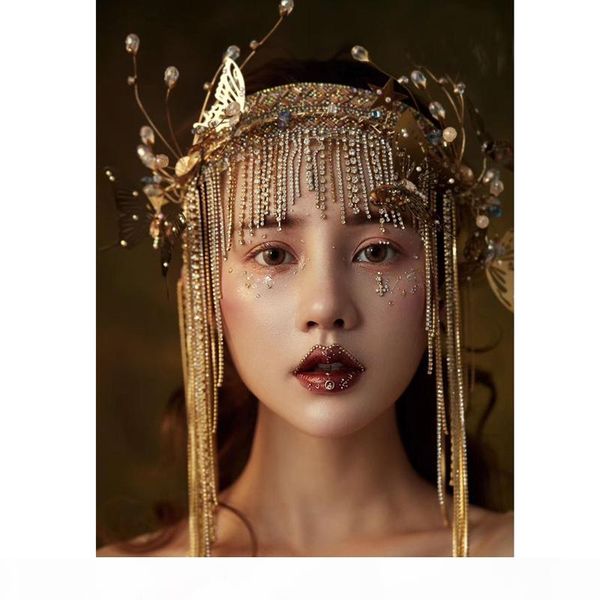 fashion golden head band fairy butterfly headdress pearl bead chain tassels model show studio p shoot decoration accessories
fashion golden head band fairy butterfly headdress pearl bead chain tassels model show studio p shoot decoration accessories