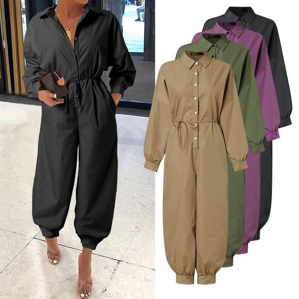 s-5xl celmia cargo rompers women long sleeve belted vintage jumpsuits 2020 autumn lapel solid casual playsuits buttons overalls1, Black;white
s-5xl celmia cargo rompers women long sleeve belted vintage jumpsuits 2020 autumn lapel solid casual playsuits buttons overalls1, Black;white