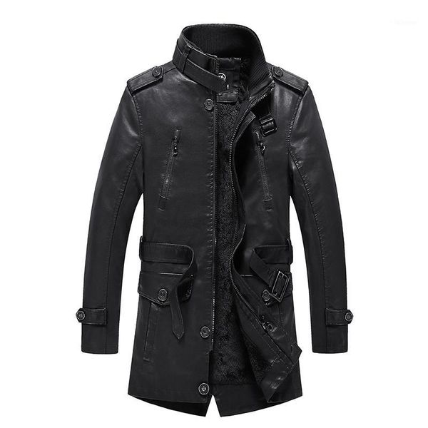 men's jacket new fashion autumn winter male retro leather jacket thick warm coat men stand collar clothing mid long pu overcoat1, Black
men's jacket new fashion autumn winter male retro leather jacket thick warm coat men stand collar clothing mid long pu overcoat1, Black
