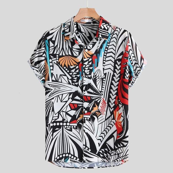 men shirt vintage ethnic printed turn down collar short sleeve loose hit color hawaiian casual shirt streetwear chemise homme, White;black
men shirt vintage ethnic printed turn down collar short sleeve loose hit color hawaiian casual shirt streetwear chemise homme, White;black