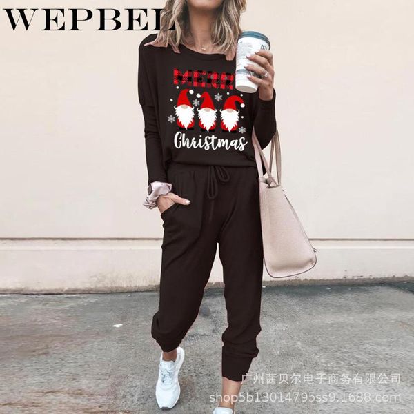 women's tracksuits wepbel christmas printed sports suit autumn fashion long sleeve o-neck sweatshirt + lace-up pencil pants, Gray
women's tracksuits wepbel christmas printed sports suit autumn fashion long sleeve o-neck sweatshirt + lace-up pencil pants, Gray