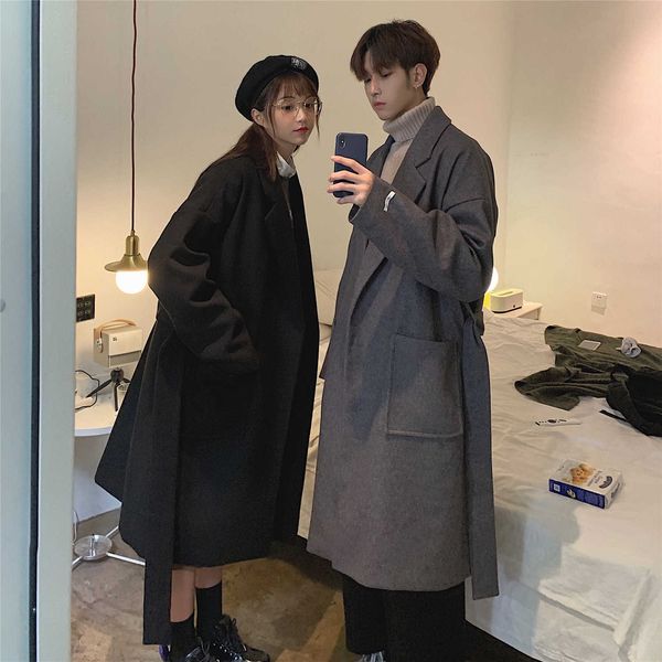 lovers' 20 autumn and winter korean version medium long overcoat thickened woolen windbreaker men's coat, Tan;black
lovers' 20 autumn and winter korean version medium long overcoat thickened woolen windbreaker men's coat, Tan;black