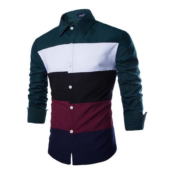 men's casual shirts 2021 autumn men patchwork chemise shirt social fashion clothes slim fit long sleeve striped color y1, White;black
men's casual shirts 2021 autumn men patchwork chemise shirt social fashion clothes slim fit long sleeve striped color y1, White;black